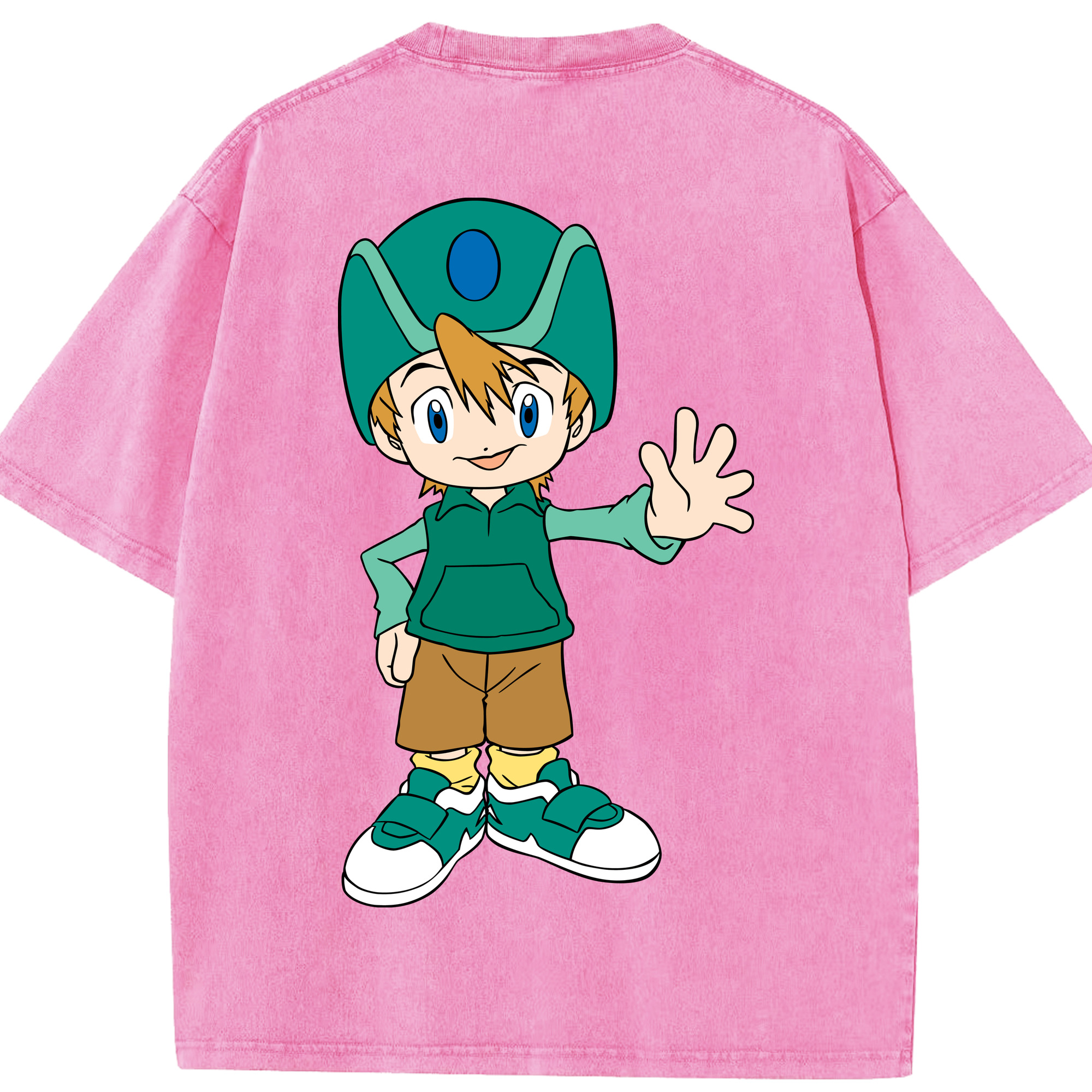（画像用） Digimon デジタルモンスター/デジモン 綿100% ヴィンテージ風 半袖Tシャツ（背面プリント）